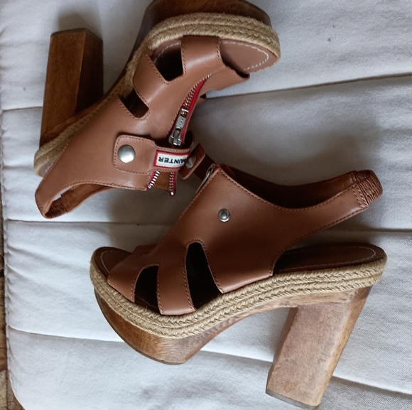 Hunter Morant Women's Leather block heel sandals_9.5 - Picture 2 of 12